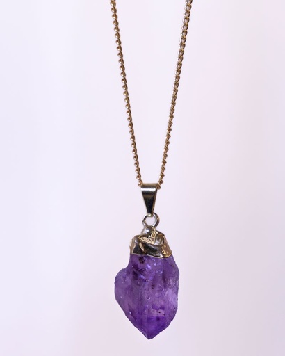 Electroplated Amethyst Point Pendant