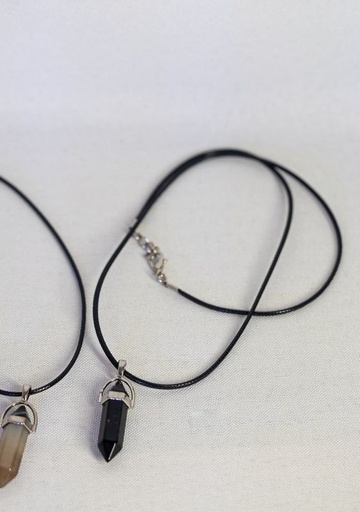 Pencil Point Pendant - Black Banded Agate